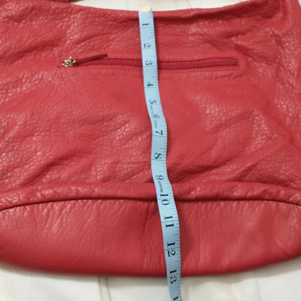 Ladies pretty red backpack or crossbody straps are very adjustable - Picture 5 of 8